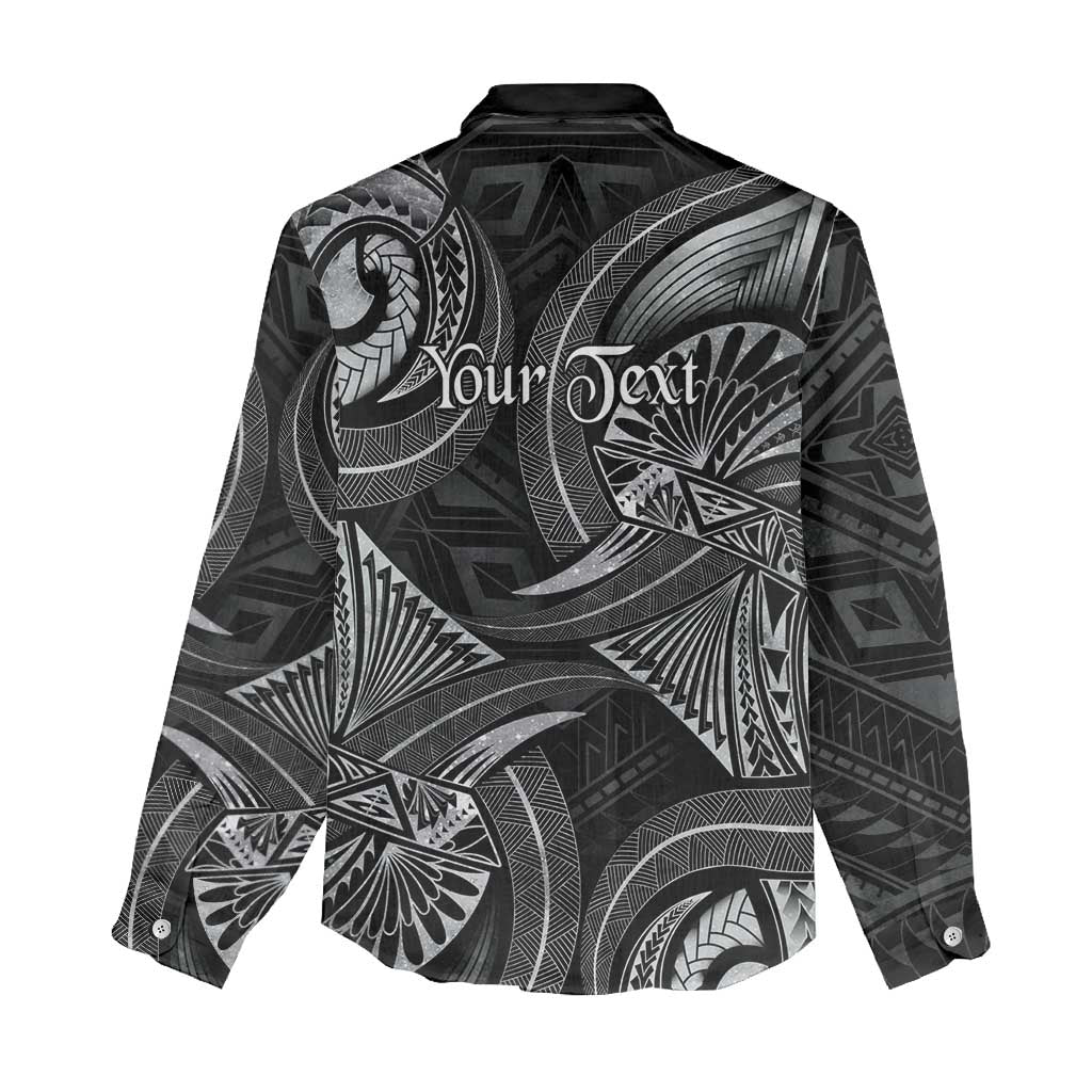 Personalised Polynesia Zodiac Cancer Women Casual Shirt Galaxy Polynesian Pattern Chest Tattoo Style