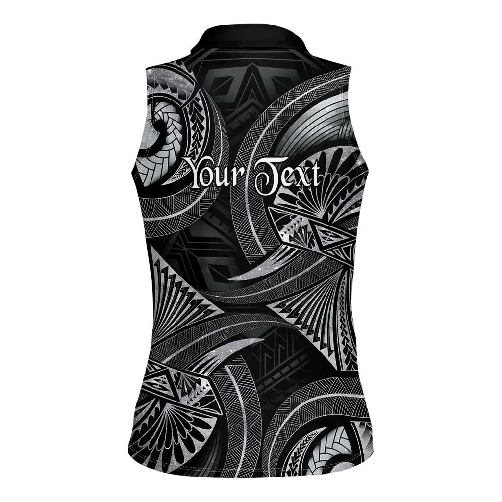 Personalised Polynesia Zodiac Cancer Women Sleeveless Polo Shirt Galaxy Polynesian Pattern Chest Tattoo Style