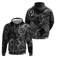Personalised Polynesia Zodiac Cancer Zip Hoodie Galaxy Polynesian Pattern Chest Tattoo Style LT14 - Polynesian Pride