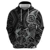Personalised Polynesia Zodiac Cancer Zip Hoodie Galaxy Polynesian Pattern Chest Tattoo Style LT14 - Polynesian Pride