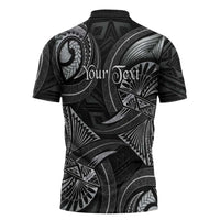 Personalised Polynesia Zodiac Cancer Zipper Polo Shirt Galaxy Polynesian Pattern Chest Tattoo Style