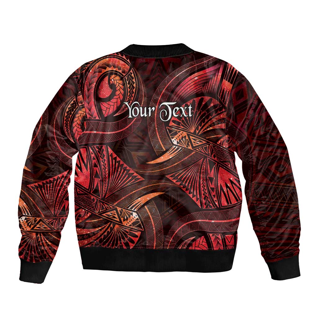 Personalised Polynesia Zodiac Scorpio Bomber Jacket Galaxy Polynesian Pattern Chest Tattoo Style