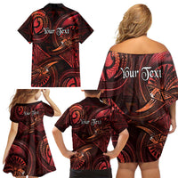 Personalised Polynesia Zodiac Scorpio Family Matching Off Shoulder Short Dress and Hawaiian Shirt Galaxy Polynesian Pattern Chest Tattoo Style LT14 - Polynesian Pride
