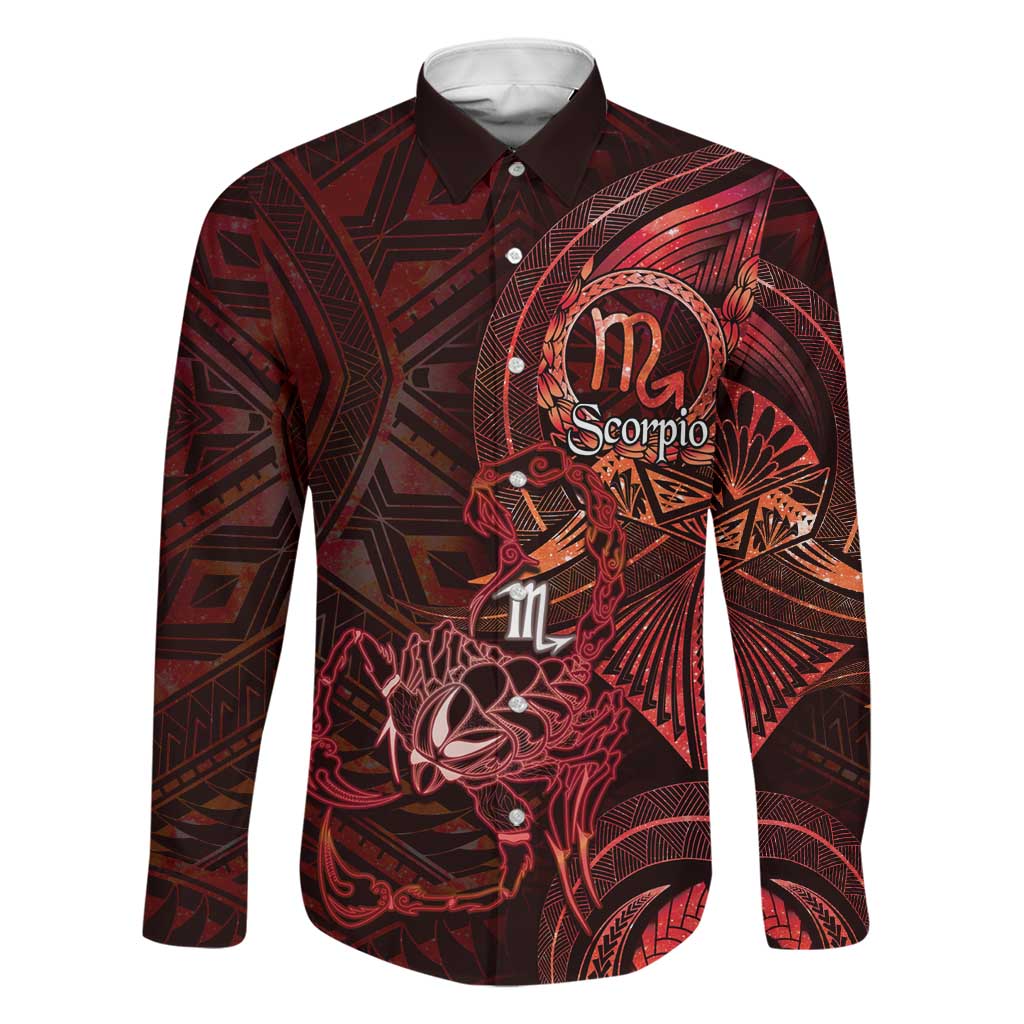 Personalised Polynesia Zodiac Scorpio Family Matching Puletasi and Hawaiian Shirt Galaxy Polynesian Pattern Chest Tattoo Style