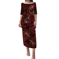 Personalised Polynesia Zodiac Scorpio Family Matching Puletasi and Hawaiian Shirt Galaxy Polynesian Pattern Chest Tattoo Style