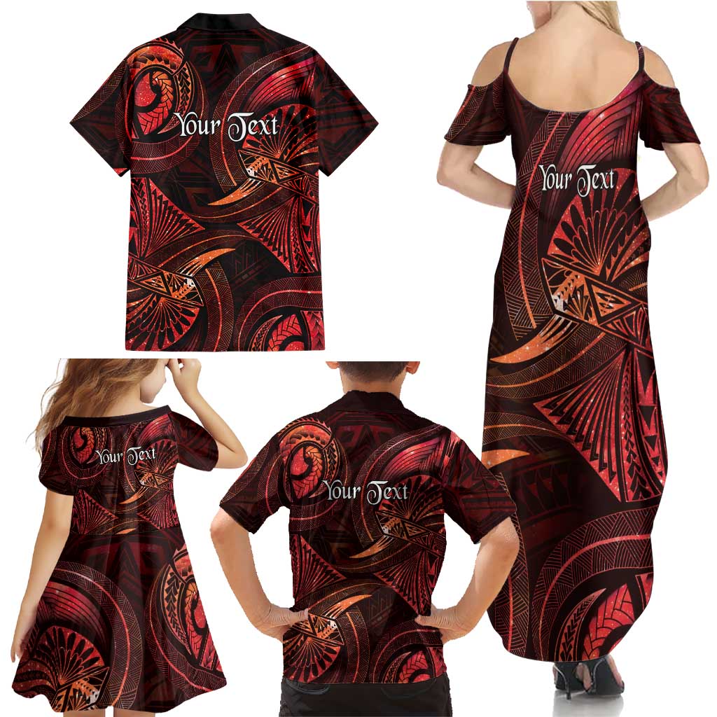 Personalised Polynesia Zodiac Scorpio Family Matching Summer Maxi Dress and Hawaiian Shirt Galaxy Polynesian Pattern Chest Tattoo Style LT14 - Polynesian Pride