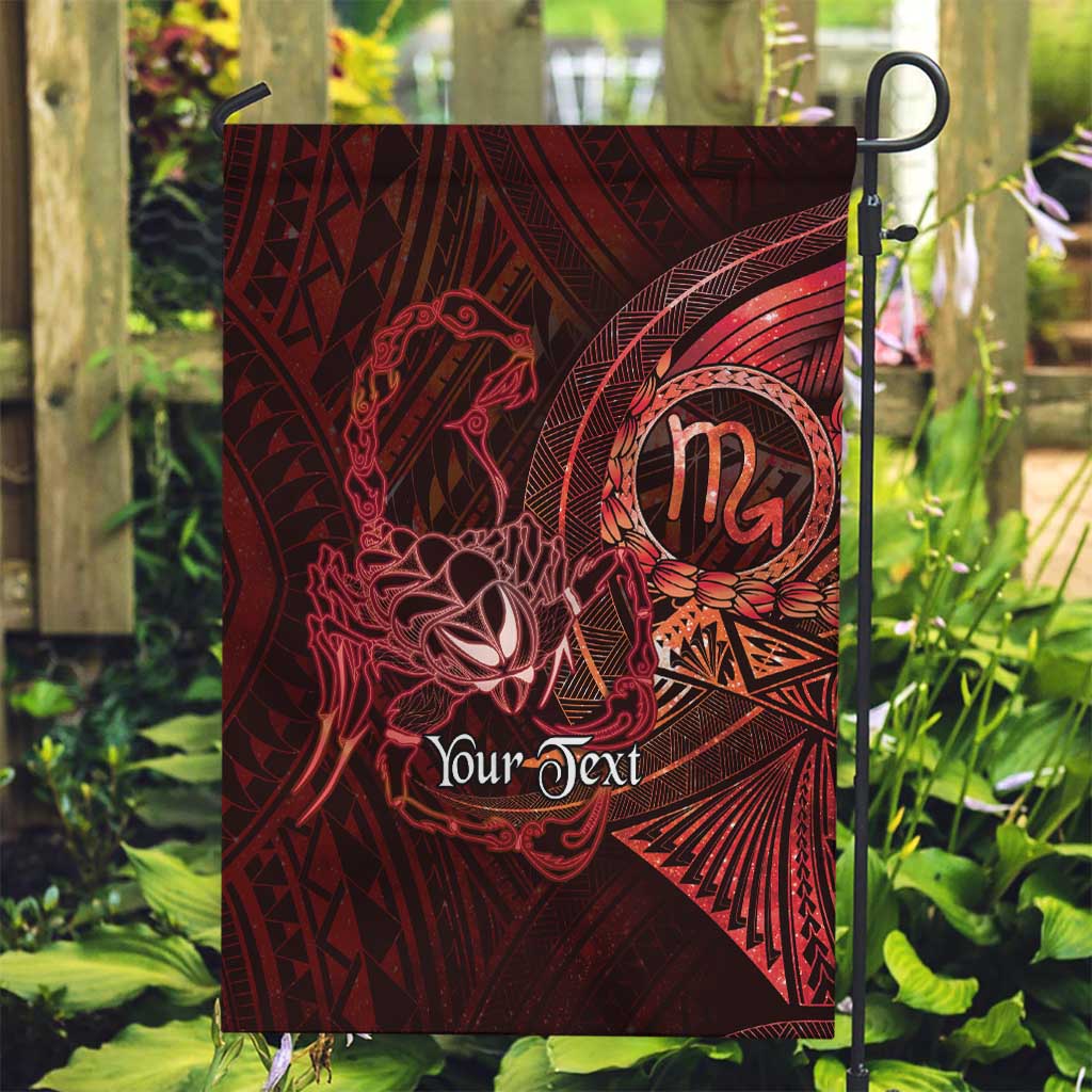 Personalised Polynesia Zodiac Scorpio Garden Flag Galaxy Polynesian Pattern Chest Tattoo Style