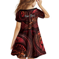 Personalised Polynesia Zodiac Scorpio Kid Short Sleeve Dress Galaxy Polynesian Pattern Chest Tattoo Style LT14 - Polynesian Pride