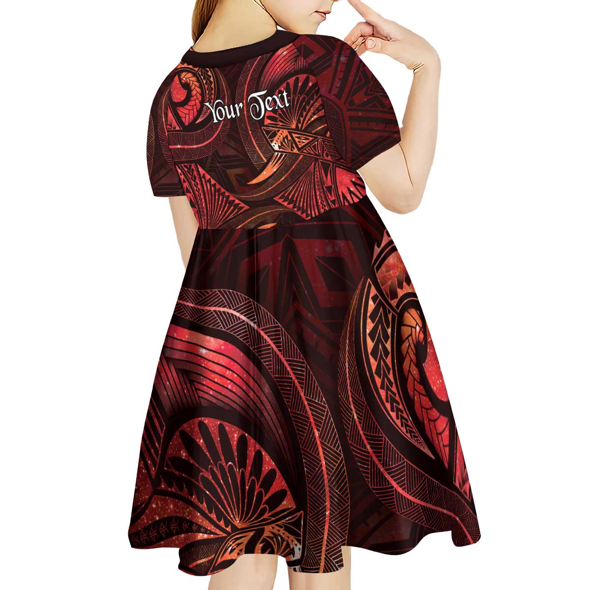 Personalised Polynesia Zodiac Scorpio Kid Short Sleeve Dress Galaxy Polynesian Pattern Chest Tattoo Style LT14 - Polynesian Pride