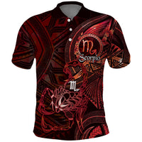 Personalised Polynesia Zodiac Scorpio Polo Shirt Galaxy Polynesian Pattern Chest Tattoo Style