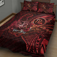 Personalised Polynesia Zodiac Scorpio Quilt Bed Set Galaxy Polynesian Pattern Chest Tattoo Style