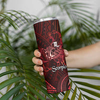 Personalised Polynesia Zodiac Scorpio Skinny Tumbler Galaxy Polynesian Pattern Chest Tattoo Style