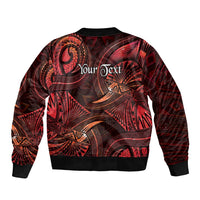 Personalised Polynesia Zodiac Scorpio Sleeve Zip Bomber Jacket Galaxy Polynesian Pattern Chest Tattoo Style