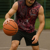 Personalised Polynesia Zodiac Scorpio Sleeveless Hoodie Galaxy Polynesian Pattern Chest Tattoo Style