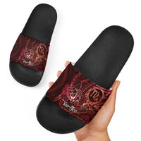 Personalised Polynesia Zodiac Scorpio Slide Sandals Galaxy Polynesian Pattern Chest Tattoo Style