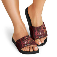 Personalised Polynesia Zodiac Scorpio Slide Sandals Galaxy Polynesian Pattern Chest Tattoo Style