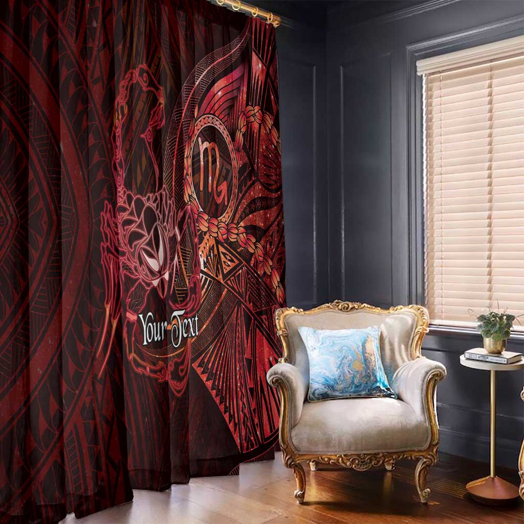 Personalised Polynesia Zodiac Scorpio Window Curtain Galaxy Polynesian Pattern Chest Tattoo Style