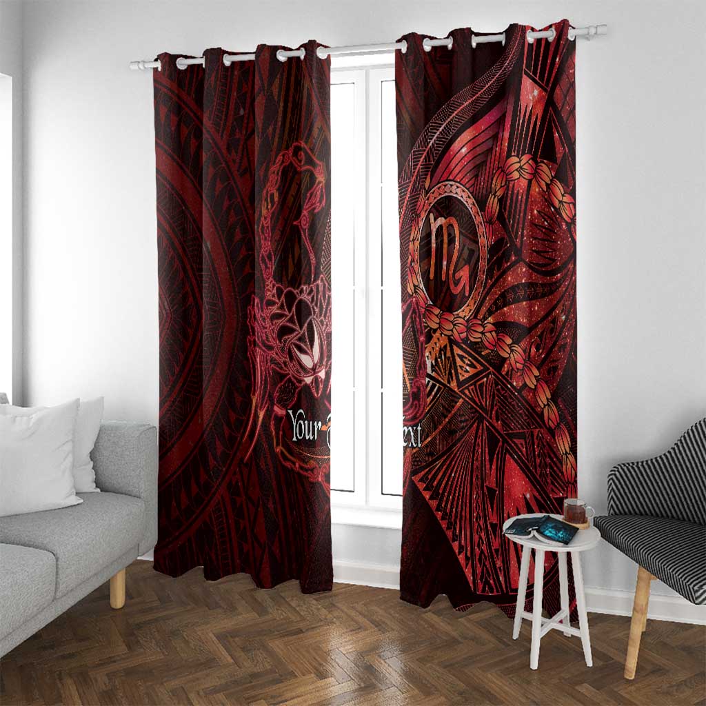 Personalised Polynesia Zodiac Scorpio Window Curtain Galaxy Polynesian Pattern Chest Tattoo Style