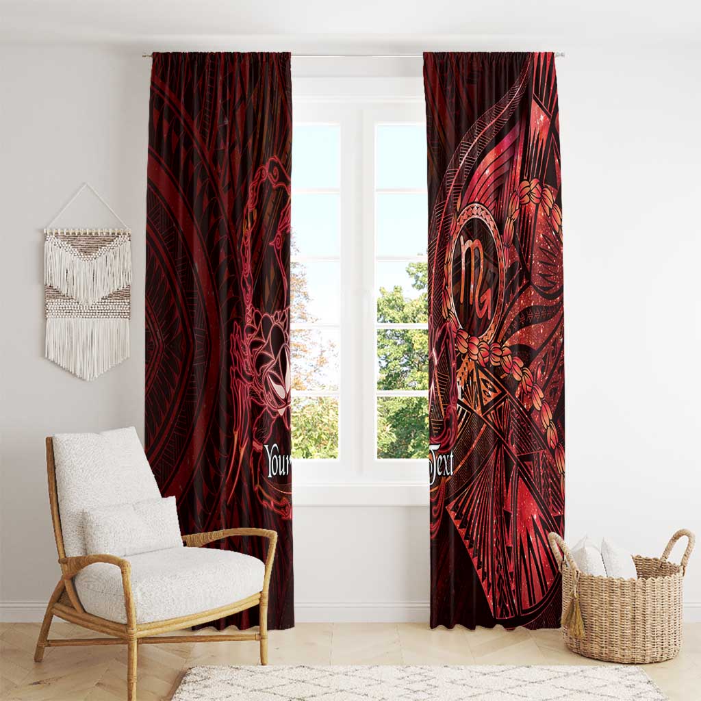 Personalised Polynesia Zodiac Scorpio Window Curtain Galaxy Polynesian Pattern Chest Tattoo Style