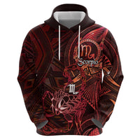 Personalised Polynesia Zodiac Scorpio Zip Hoodie Galaxy Polynesian Pattern Chest Tattoo Style