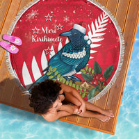 New Zealand Christmas In July Beach Blanket Tui Bird With Kowhai Meri Kirihimete LT14 - Polynesian Pride
