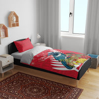 New Zealand Christmas In July Bedding Set Tui Bird With Kowhai Meri Kirihimete LT14 - Polynesian Pride