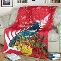 New Zealand Christmas In July Blanket Tui Bird With Kowhai Meri Kirihimete LT14 - Polynesian Pride