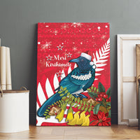 New Zealand Christmas In July Canvas Wall Art Tui Bird With Kowhai Meri Kirihimete LT14 - Polynesian Pride