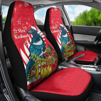 New Zealand Christmas In July Car Seat Cover Tui Bird With Kowhai Meri Kirihimete LT14 - Polynesian Pride