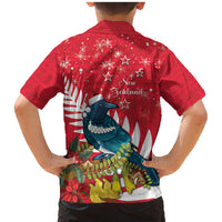 New Zealand Christmas In July Family Matching Mermaid Dress and Hawaiian Shirt Tui Bird With Kowhai Meri Kirihimete LT14 - Polynesian Pride