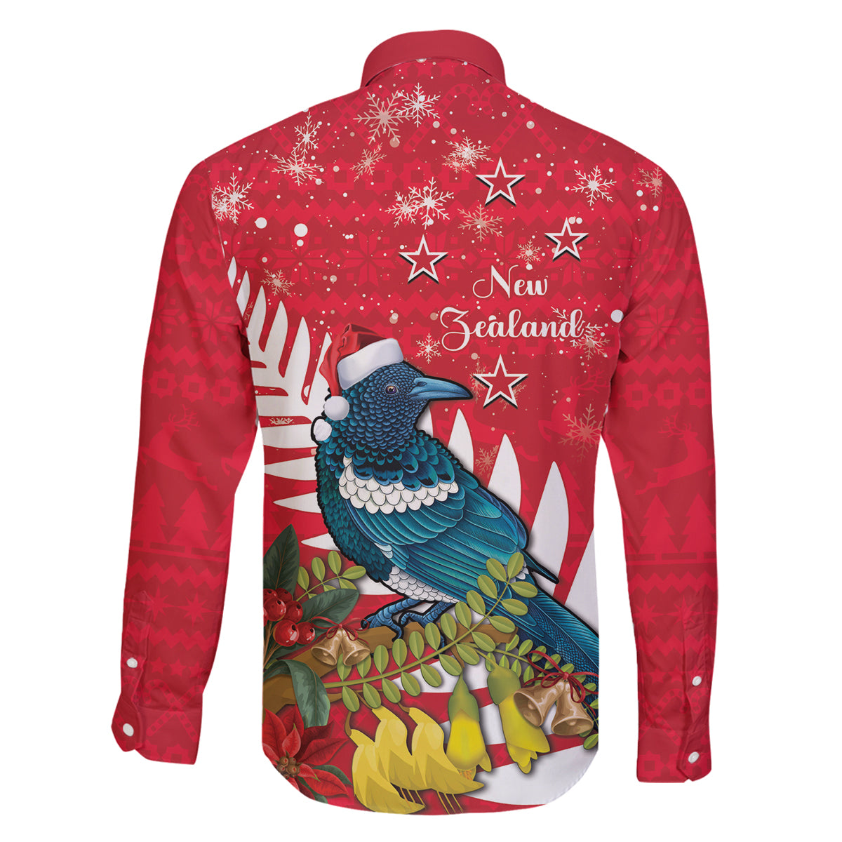 New Zealand Christmas In July Family Matching Summer Maxi Dress and Hawaiian Shirt Tui Bird With Kowhai Meri Kirihimete LT14 - Polynesian Pride