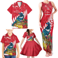 New Zealand Christmas In July Family Matching Tank Maxi Dress and Hawaiian Shirt Tui Bird With Kowhai Meri Kirihimete LT14 - Polynesian Pride