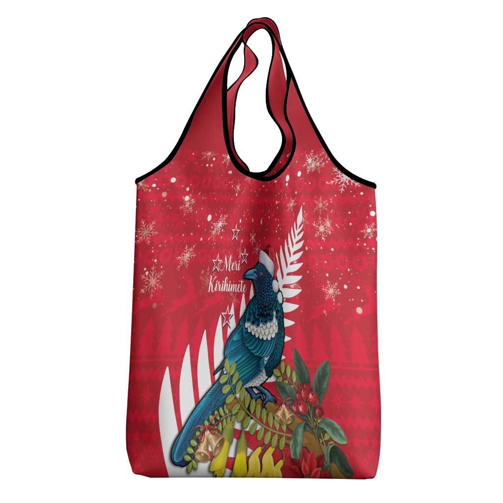 New Zealand Christmas In July Grocery Bag Tui Bird With Kowhai Meri Kirihimete LT14 - Polynesian Pride