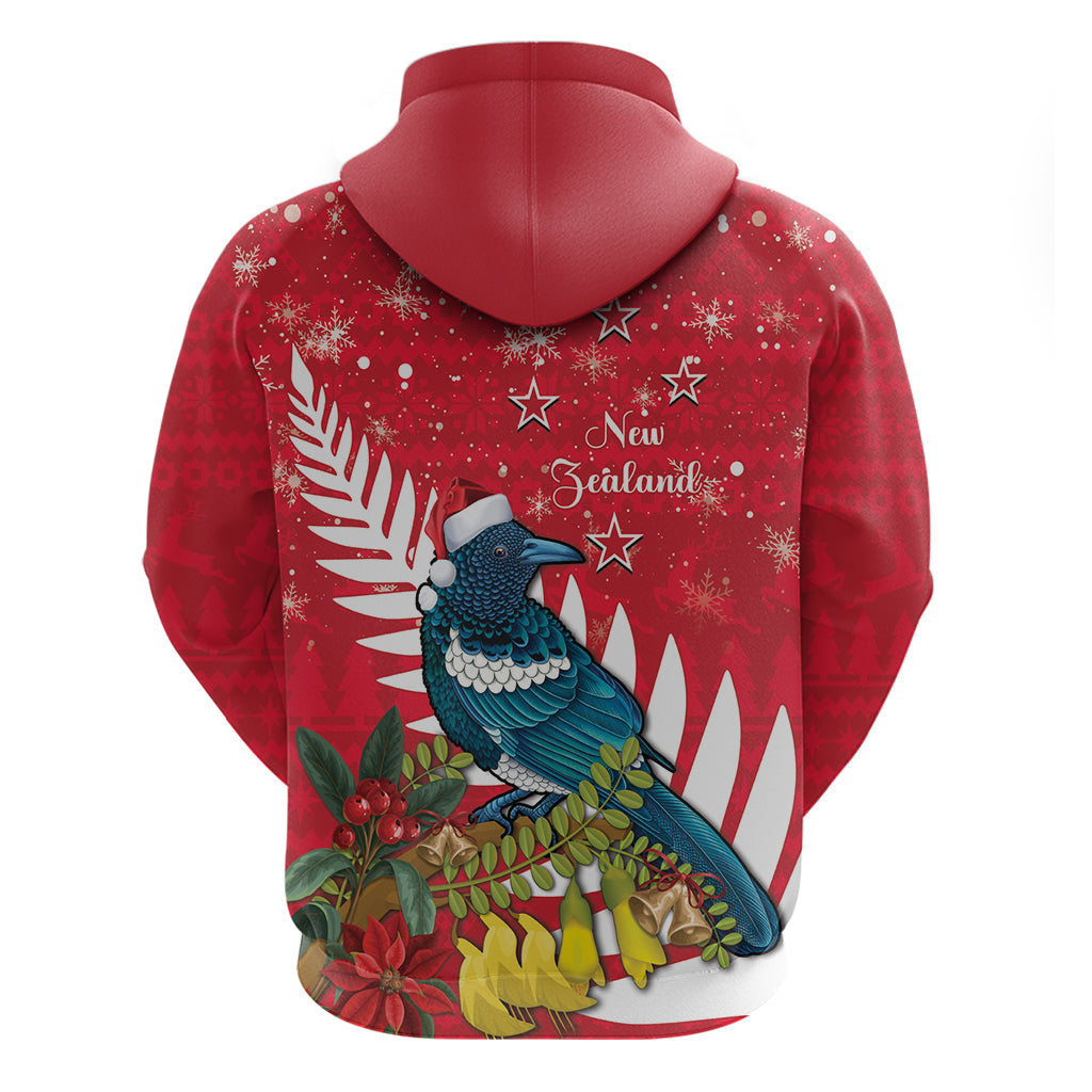 New Zealand Christmas In July Hoodie Tui Bird With Kowhai Meri Kirihimete LT14 - Polynesian Pride