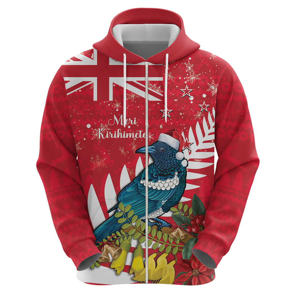 New Zealand Christmas In July Hoodie Tui Bird With Kowhai Meri Kirihimete LT14 - Polynesian Pride