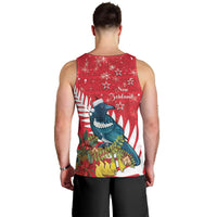 New Zealand Christmas In July Men Tank Top Tui Bird With Kowhai Meri Kirihimete LT14 - Polynesian Pride
