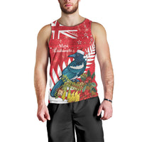 New Zealand Christmas In July Men Tank Top Tui Bird With Kowhai Meri Kirihimete LT14 - Polynesian Pride
