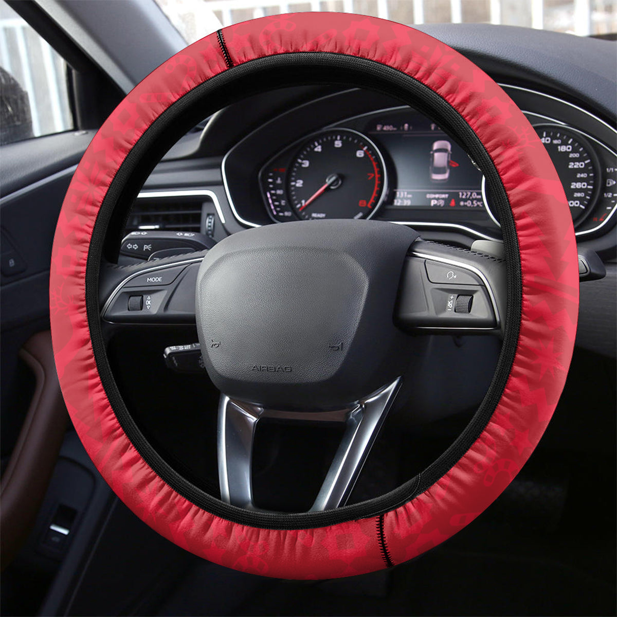 New Zealand Christmas In July Steering Wheel Cover Tui Bird With Kowhai Meri Kirihimete LT14 - Polynesian Pride