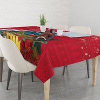 New Zealand Christmas In July Tablecloth Tui Bird With Kowhai Meri Kirihimete LT14 - Polynesian Pride