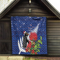 New Zealand Christmas In July Quilt Fiordland Penguin With Pohutukawa Flower LT14 - Polynesian Pride