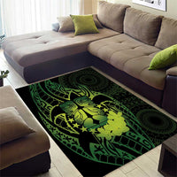 Kia Orana Kuki Airani Area Rug Cook Islands Tangaroa God Tatau Green LT14 - Polynesian Pride