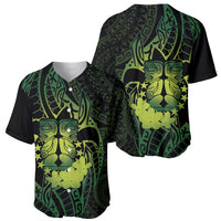 Kia Orana Kuki Airani Baseball Jersey Cook Islands Tangaroa God Tatau Green LT14 - Polynesian Pride