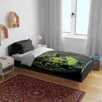 Kia Orana Kuki Airani Bedding Set Cook Islands Tangaroa God Tatau Green