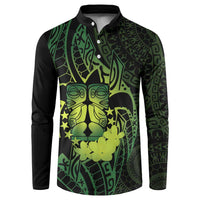 Kia Orana Kuki Airani Button Sweatshirt Cook Islands Tangaroa God Tatau Green LT14 Green - Polynesian Pride