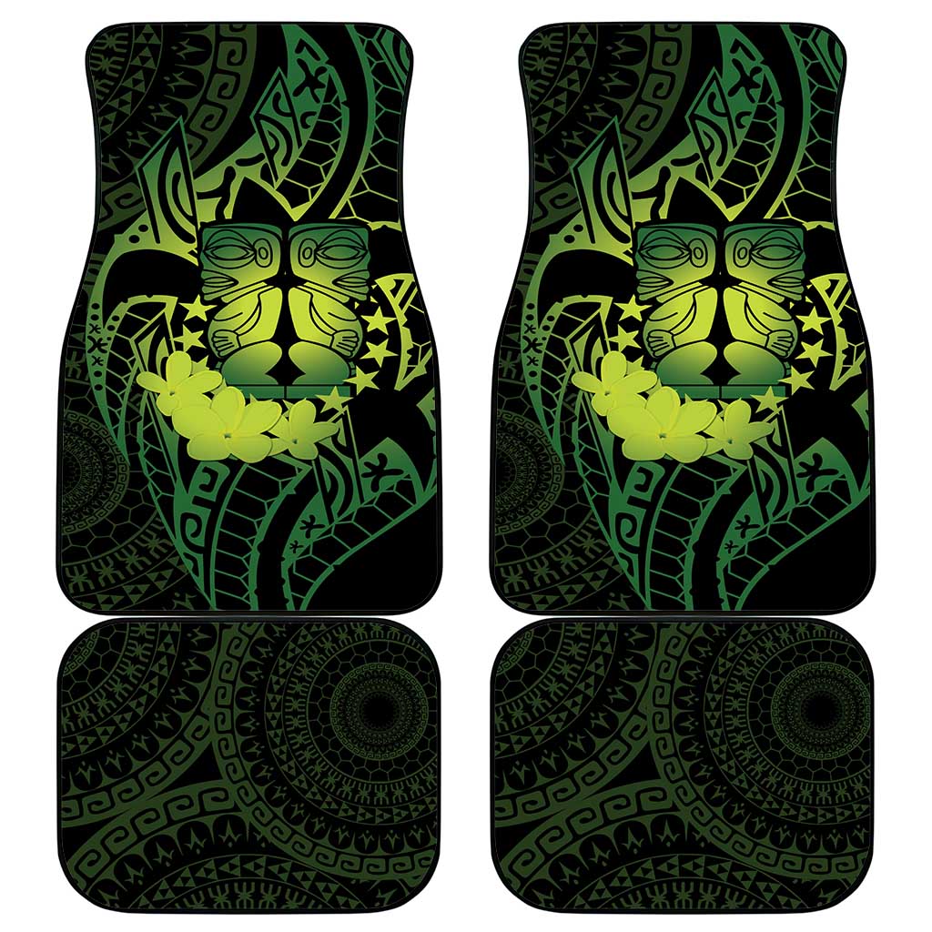 Kia Orana Kuki Airani Car Mats Cook Islands Tangaroa God Tatau Green LT14 - Polynesian Pride