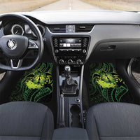 Kia Orana Kuki Airani Car Mats Cook Islands Tangaroa God Tatau Green LT14 Set 2pcs - Front Green - Polynesian Pride