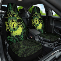 Kia Orana Kuki Airani Car Seat Cover Cook Islands Tangaroa God Tatau Green LT14 One Size Green - Polynesian Pride