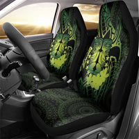 Kia Orana Kuki Airani Car Seat Cover Cook Islands Tangaroa God Tatau Green LT14 - Polynesian Pride