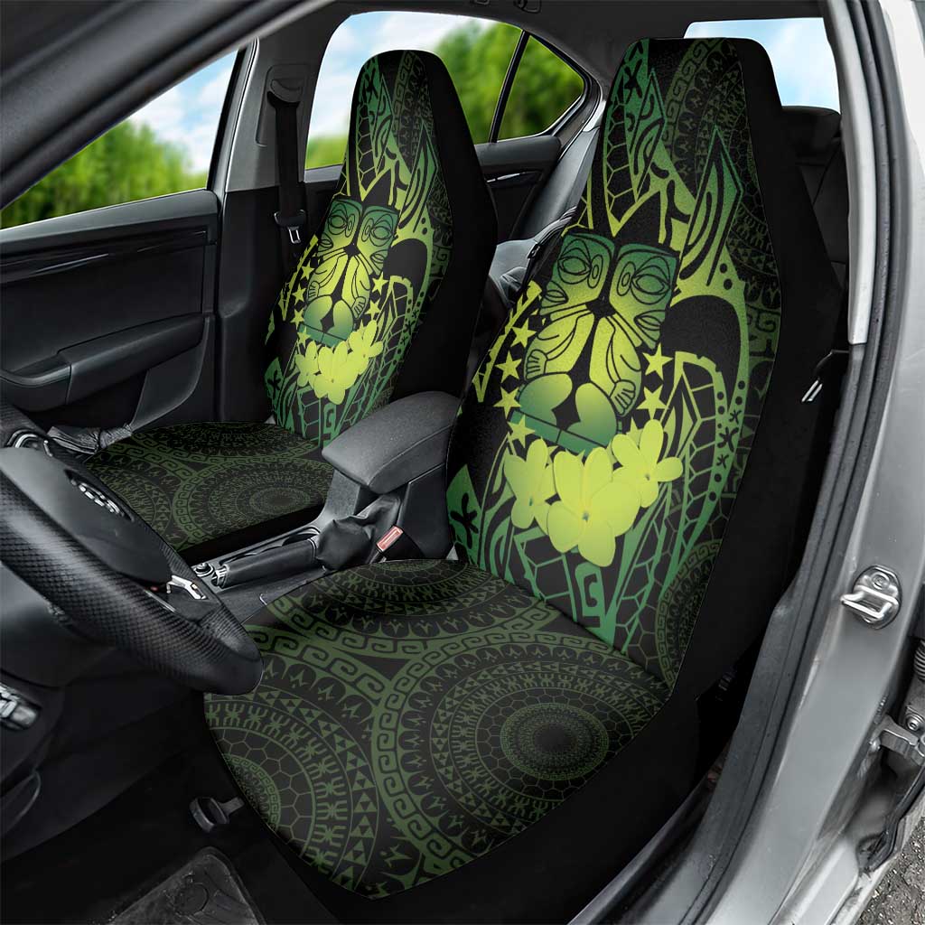 Kia Orana Kuki Airani Car Seat Cover Cook Islands Tangaroa God Tatau Green LT14 - Polynesian Pride