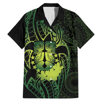 Kia Orana Kuki Airani Family Matching Mermaid Dress and Hawaiian Shirt Cook Islands Tangaroa God Tatau Green LT14 Dad's Shirt - Short Sleeve Green - Polynesian Pride